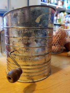 Vintage Sifter To Be Used as Container For Indoor Plant