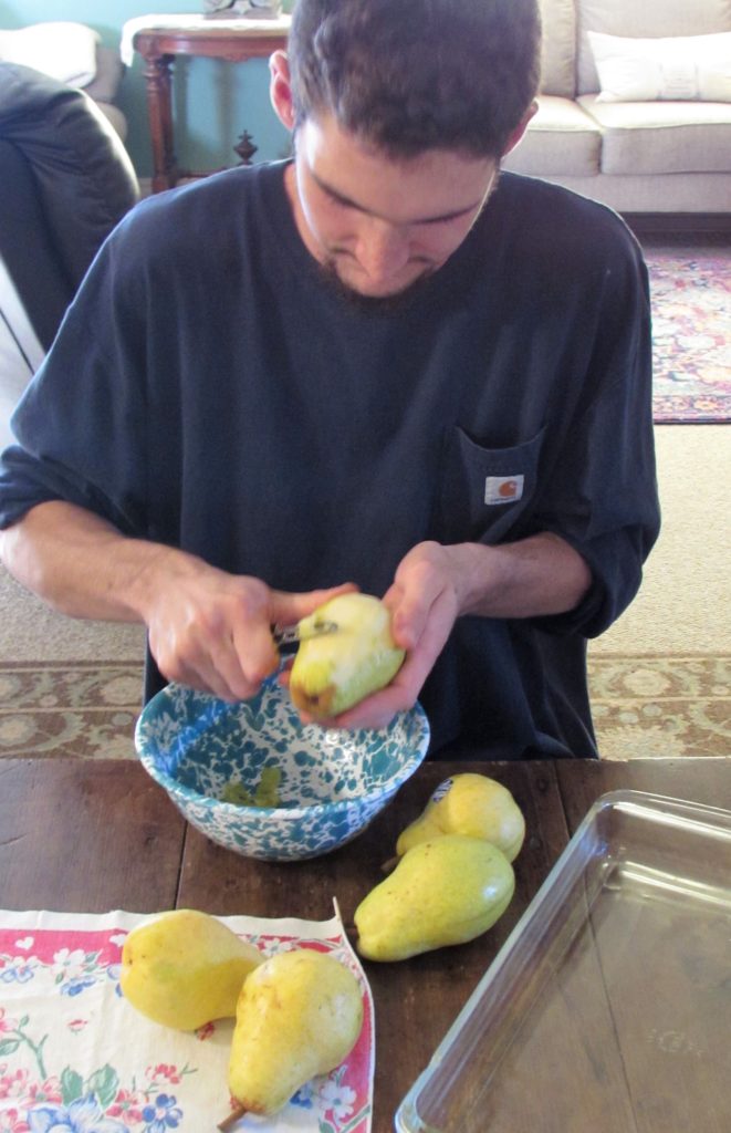 peeling pears for roasting 