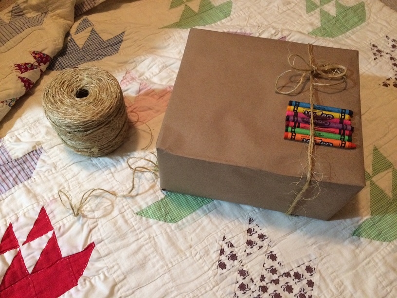 gift wrapping crayons homeschool homeschooling