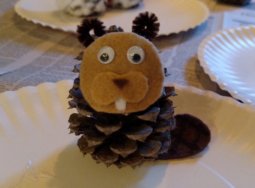 pine cone beaver craft homeschool homeschooling