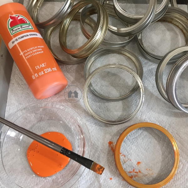 Mason canning jar rings pumpkin craft