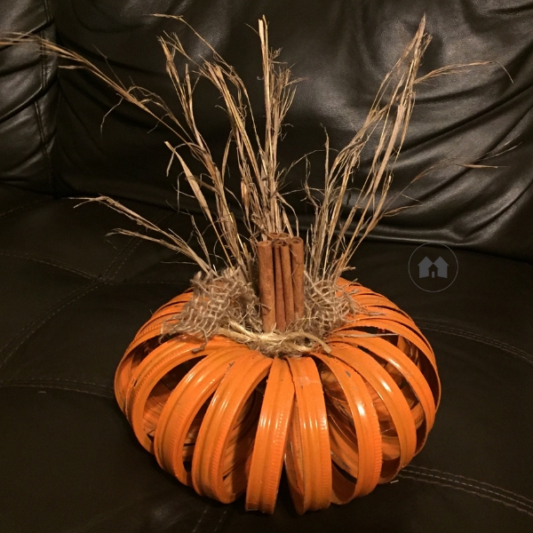 pumpkin fall craft Mason canning jar rings