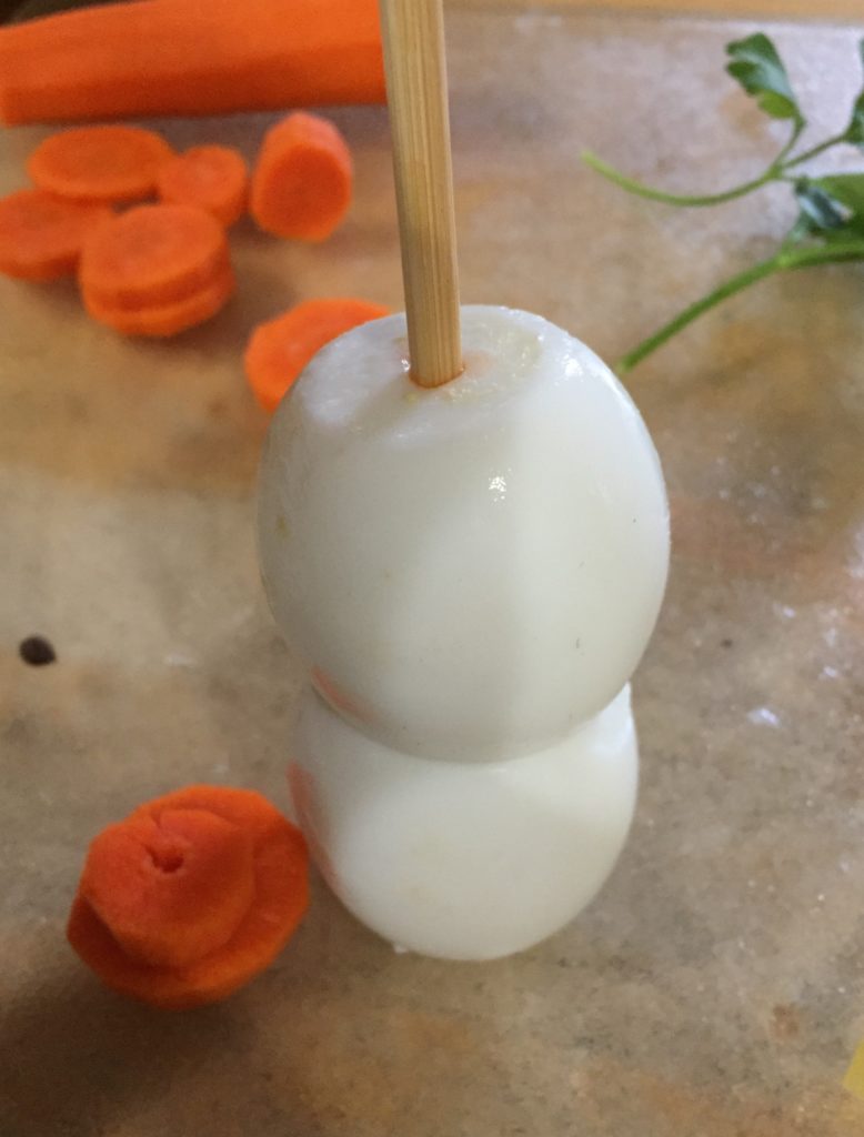 snowman egg appetizer recipe Christmas