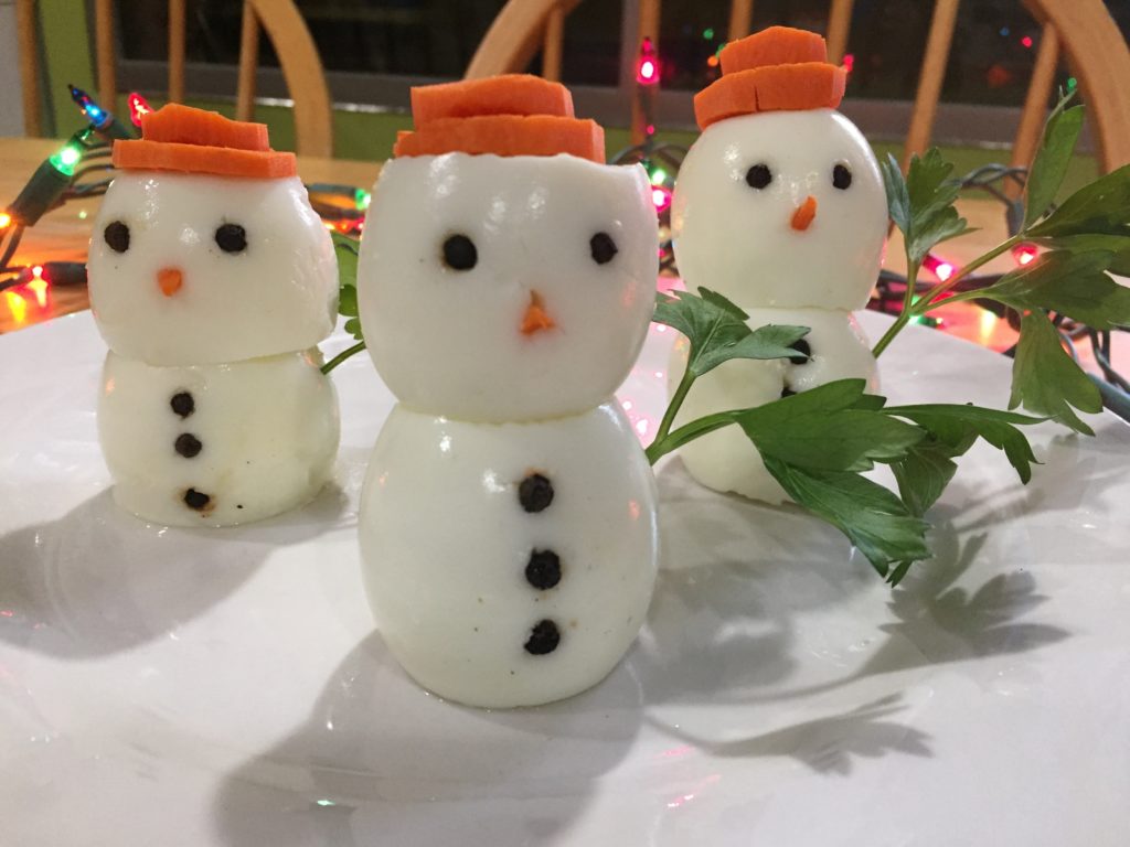 snowman egg appetizer