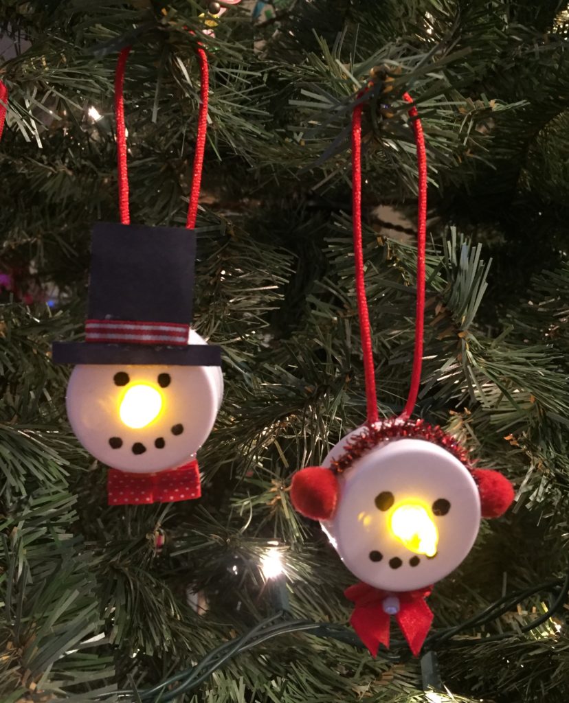 LED snowman ornament craft