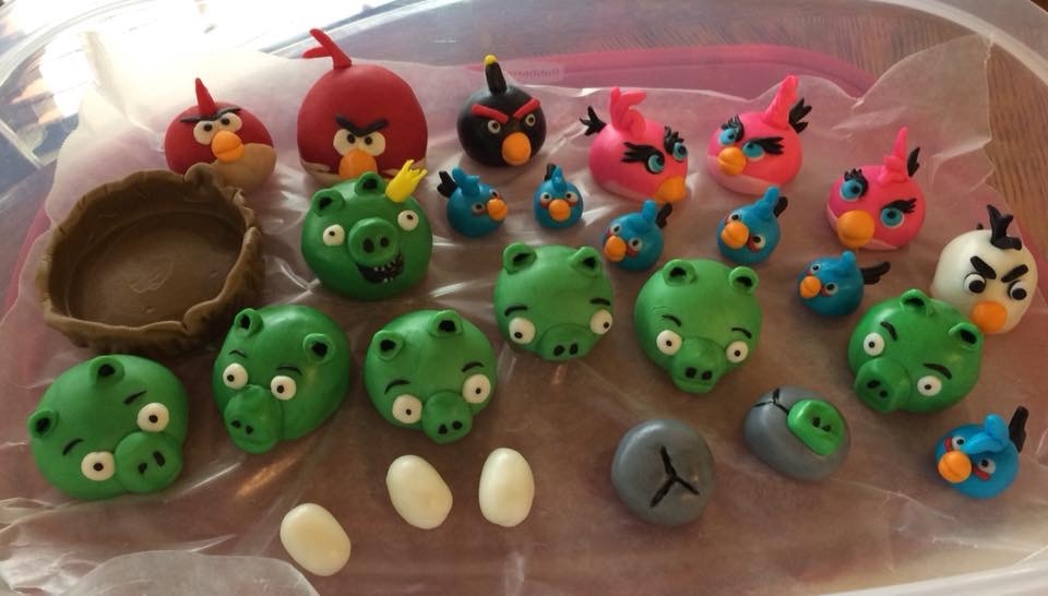 cake decorating Angry Birds fondant 