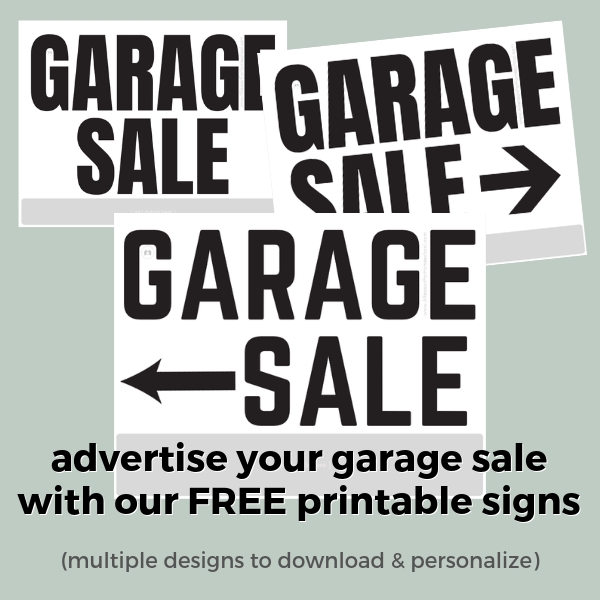 free printable garage yard sale signs