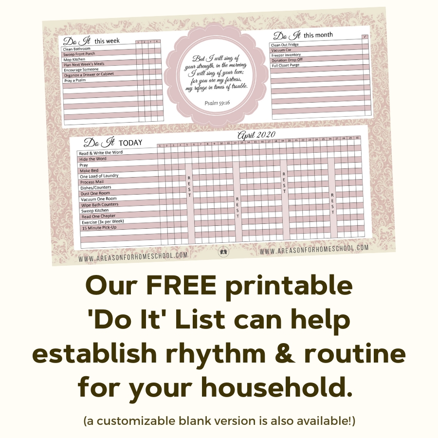 free printable do it list chores tasks household routine