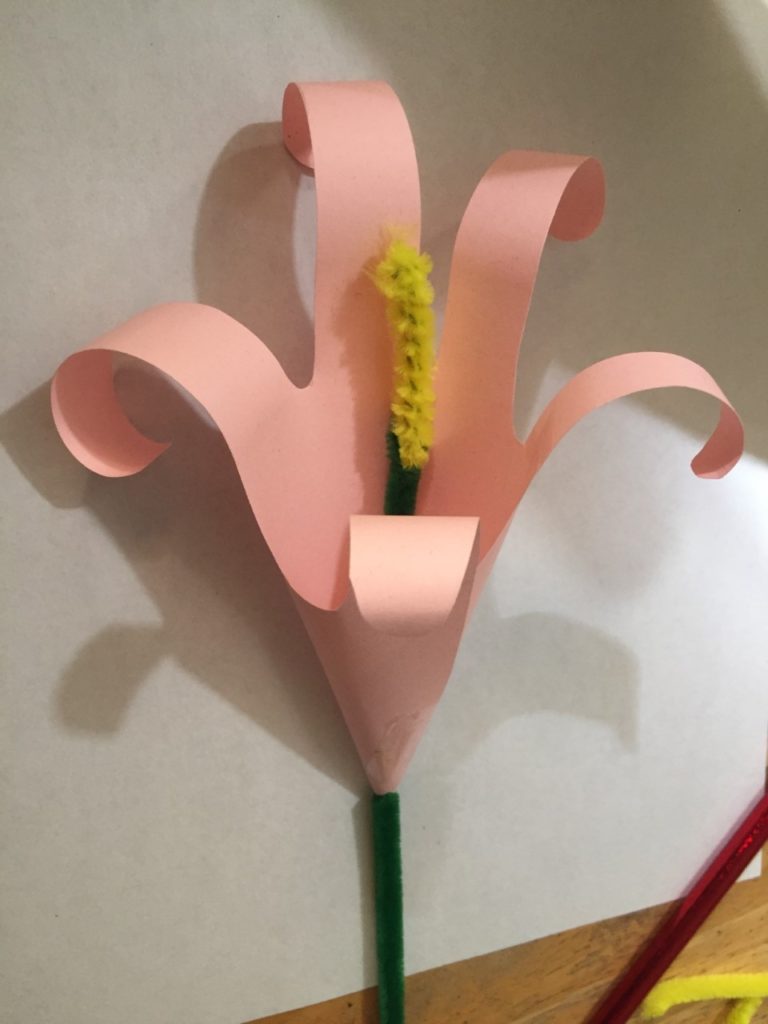 paper lilies handprints crafts homeschool homeschooling spring Easter Mother's Day