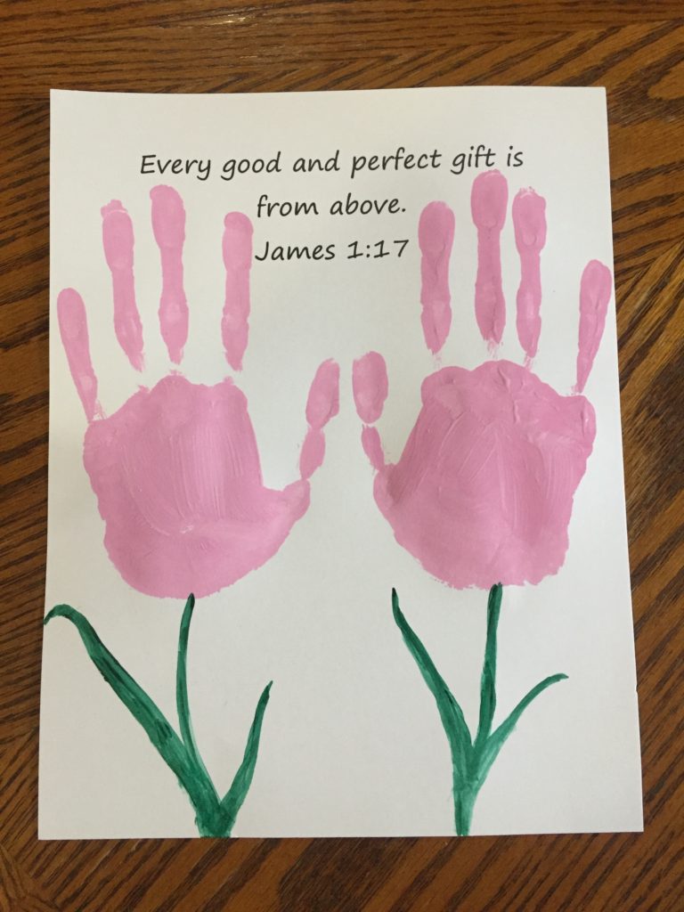 Mother's Day handprint wall hanging craft