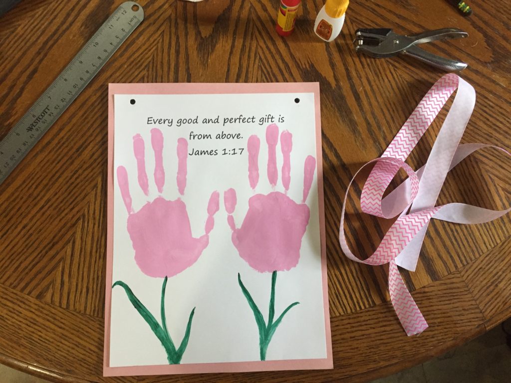 handprint craft Mother's Day wall hanging