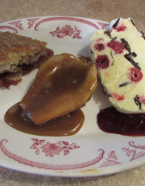 Plate with Three Elegant Desserts