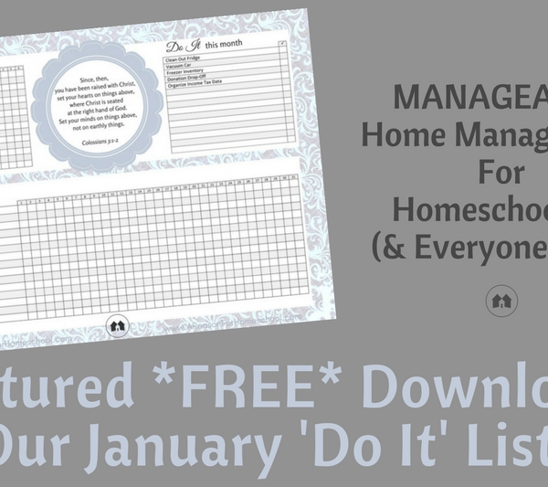 home organization management free printable download homeschool homeschooling