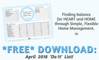 April Do It List chores organization home management