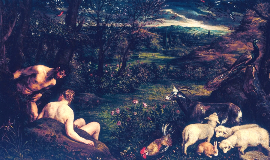 Jacopo Bassano - Paradiso terrestre ca 1573 sin Adam Eve