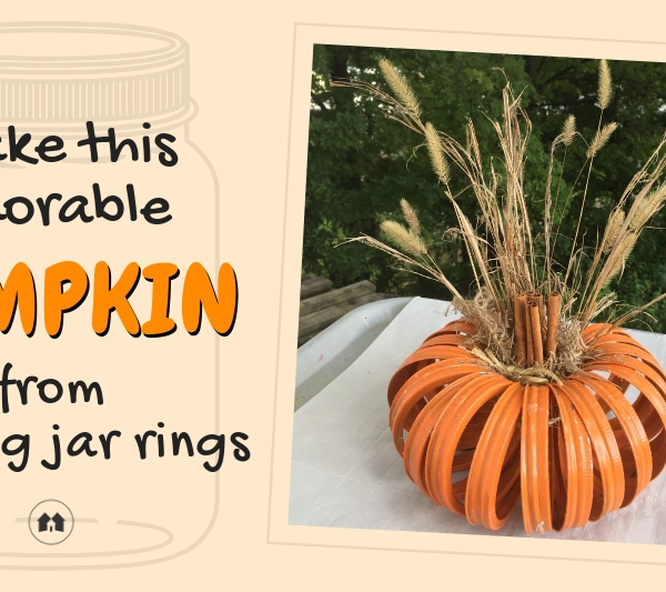 Mason canning jar ring pumpkin fall craft