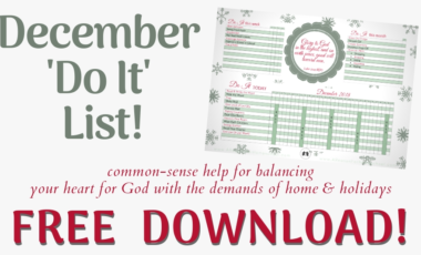 December Christmas "Do It" List home management