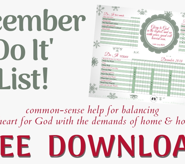 December Christmas "Do It" List home management