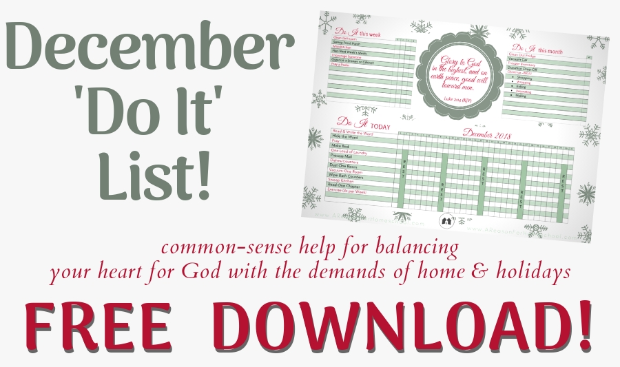 December Christmas "Do It" List home management