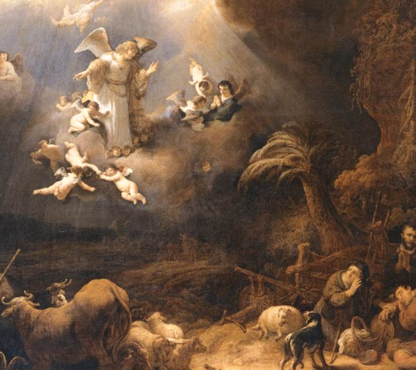Govert Flinck – Angels announcing Christ’s birth to the shepherds (1639)