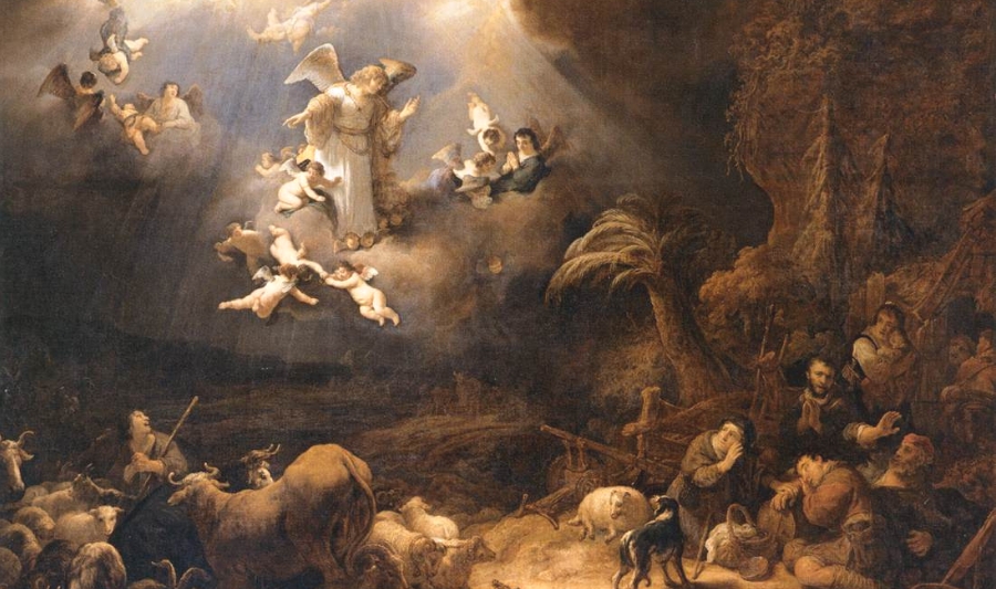 Govert Flinck – Angels announcing Christ’s birth to the shepherds (1639)