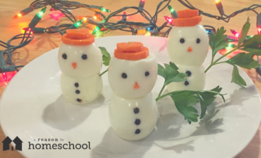 snowman boiled egg appetizer recipe Christmas winter