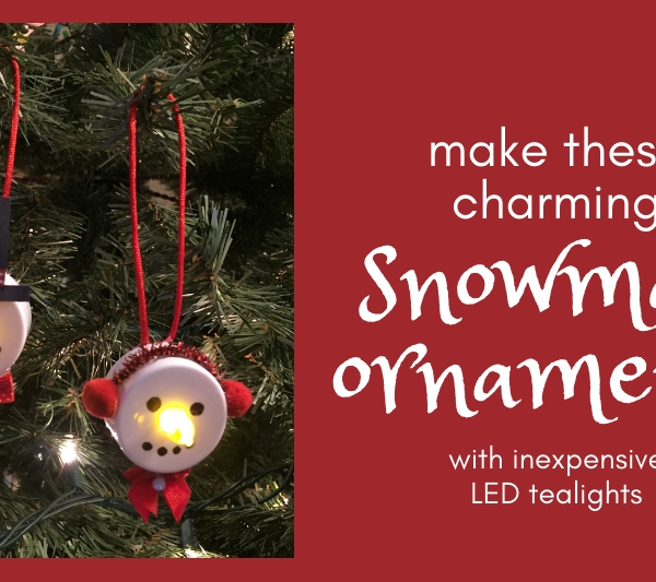 snowman LED ornaments crafts simple inexpensive