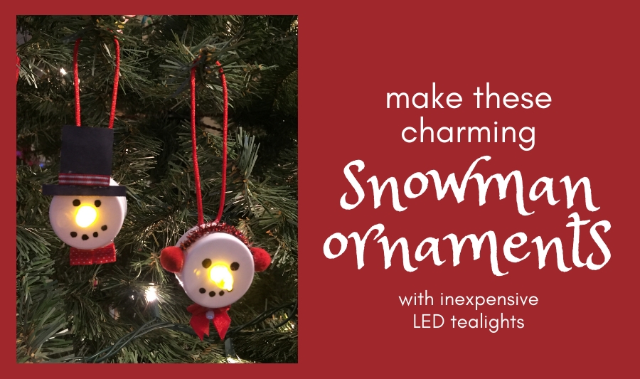 snowman LED ornaments crafts simple inexpensive