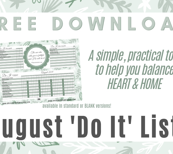Do It List cleaning organization home August 2019