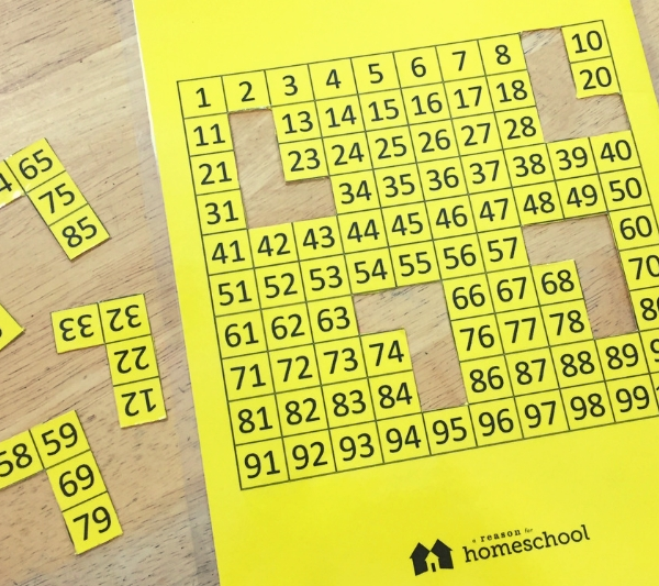 Hundreds Chart matching game Montessori free printable