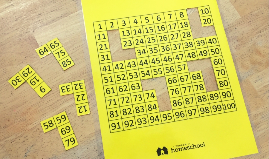 Hundreds Chart matching game Montessori free printable