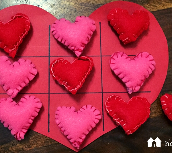 Valentine's Day craft tic tac toe tic-tac-toe homeschool homeschooling