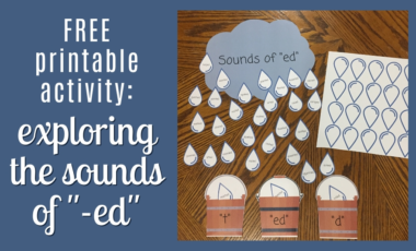 printable game activity educational sounds of -ed suffix homeschool homeschooling